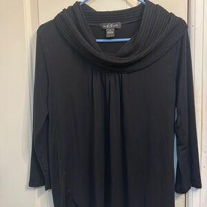 Women’s size medium loose fitting cowl neck black sweater